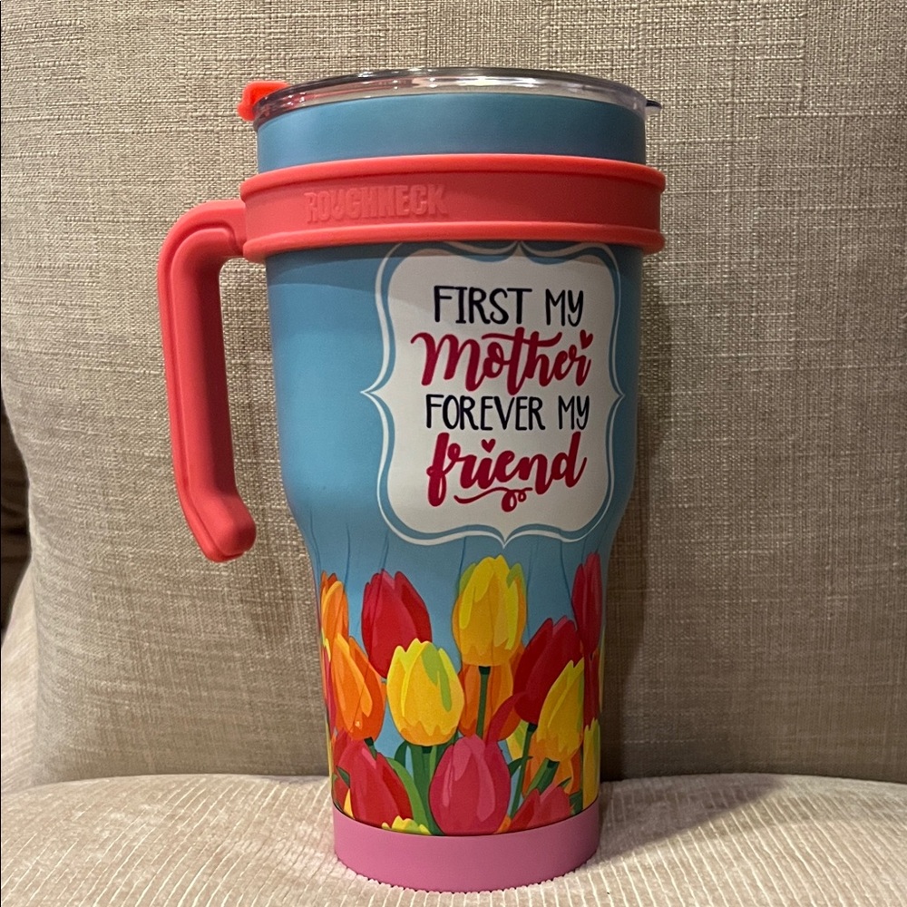 Roughneck Blue and Pink Floral Mug for Mom